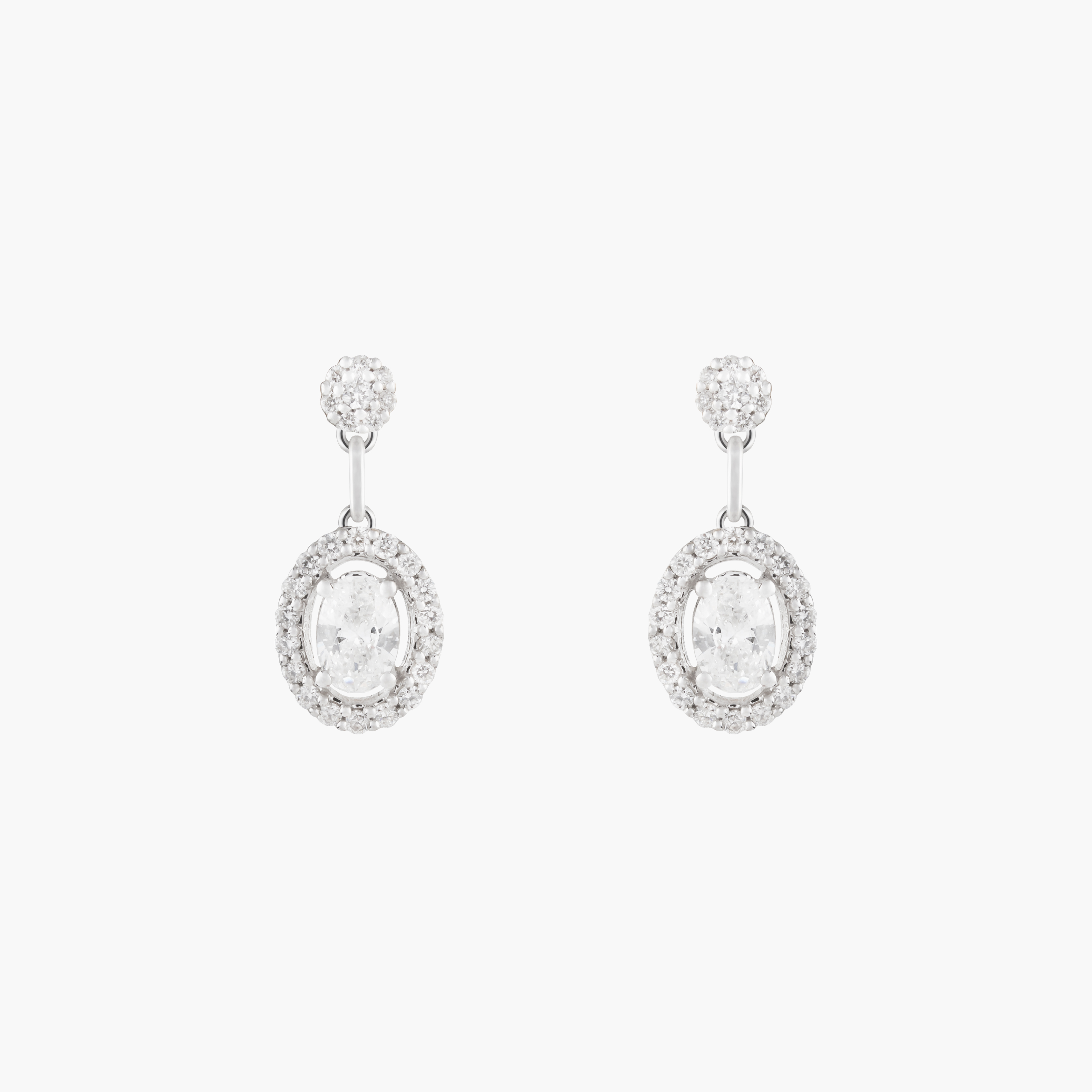 Pendientes Diamante Ovalados En Halo 1