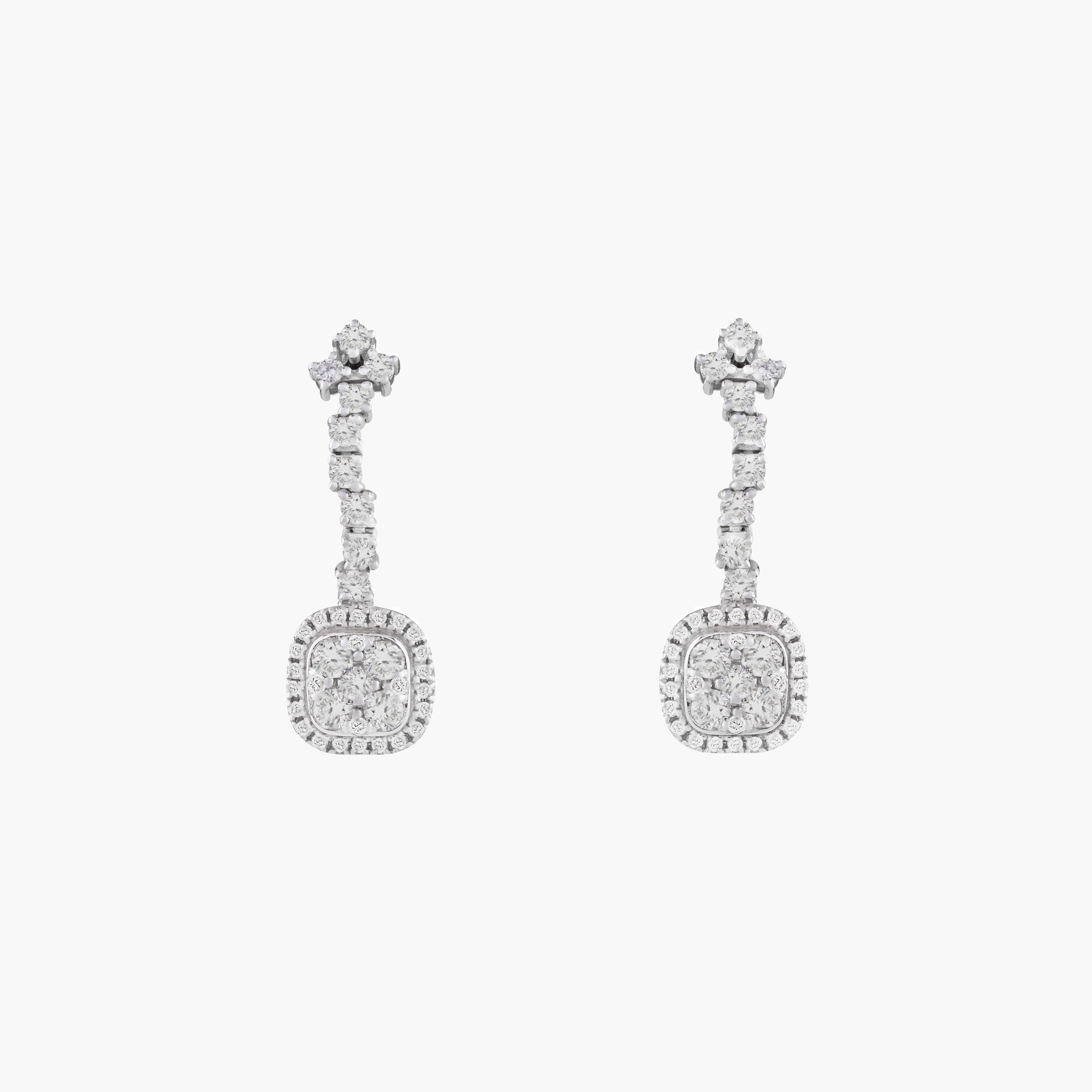 Pendientes Largos Con Diamantes Cuadrados 1
