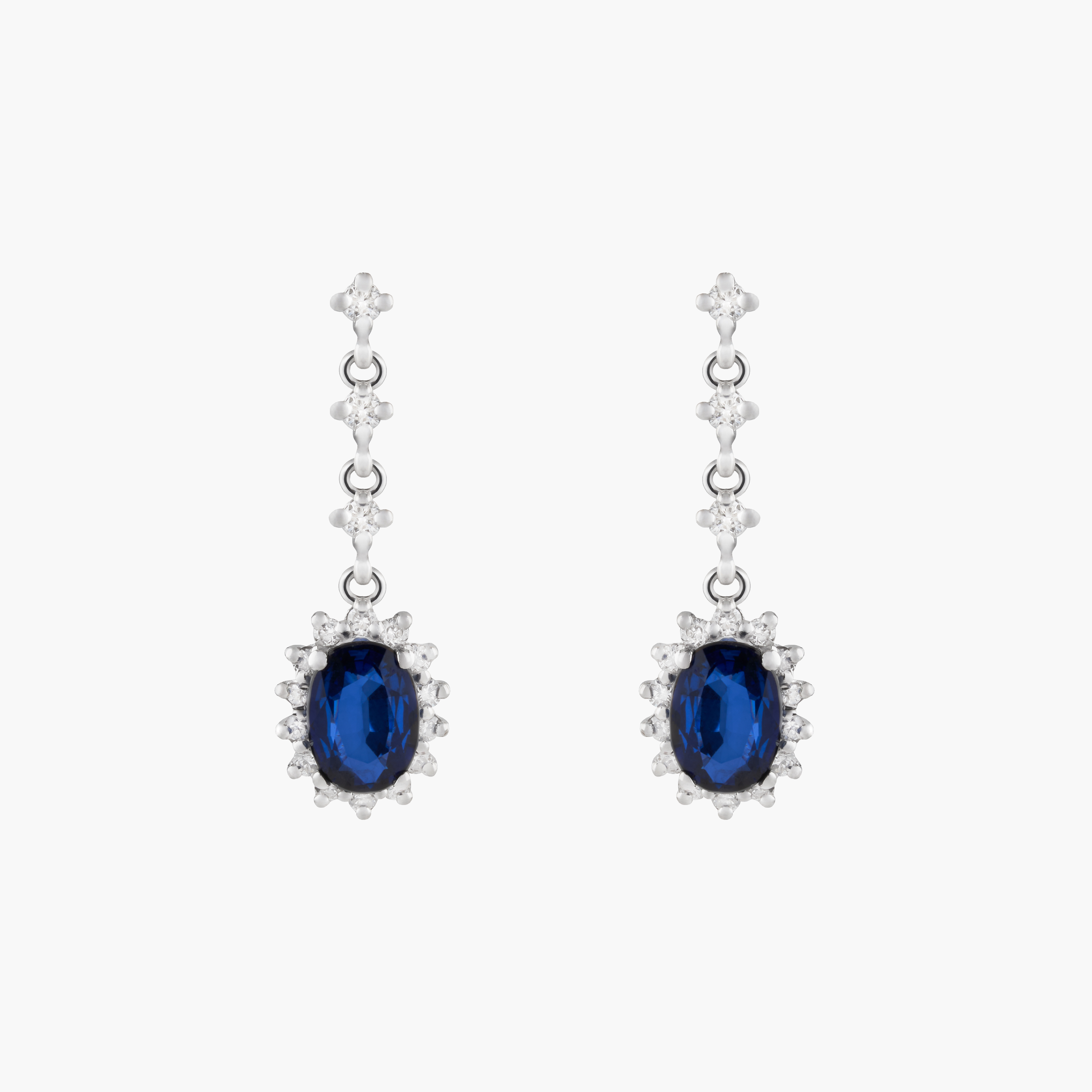 Pendientes Con Diamantes  Y Zafiro 1