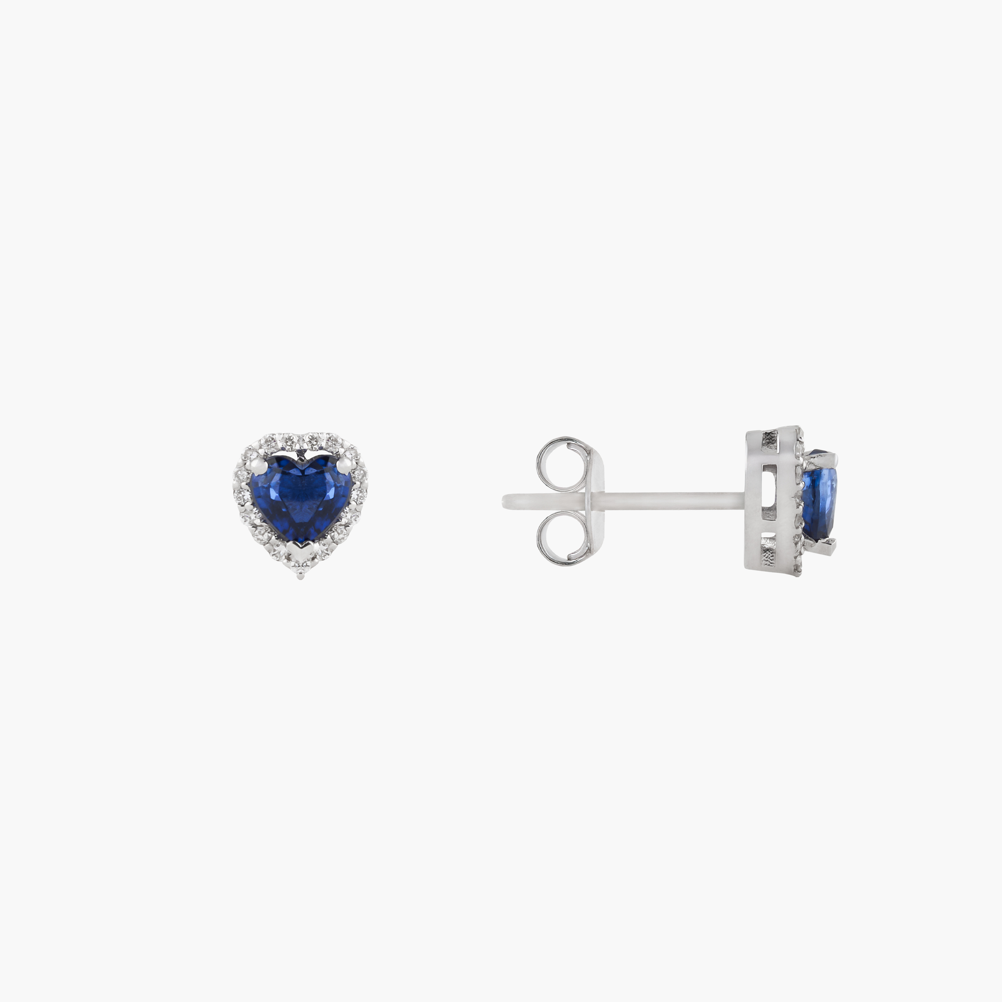 Aros Zafiro Corazon Con Diamantes 2