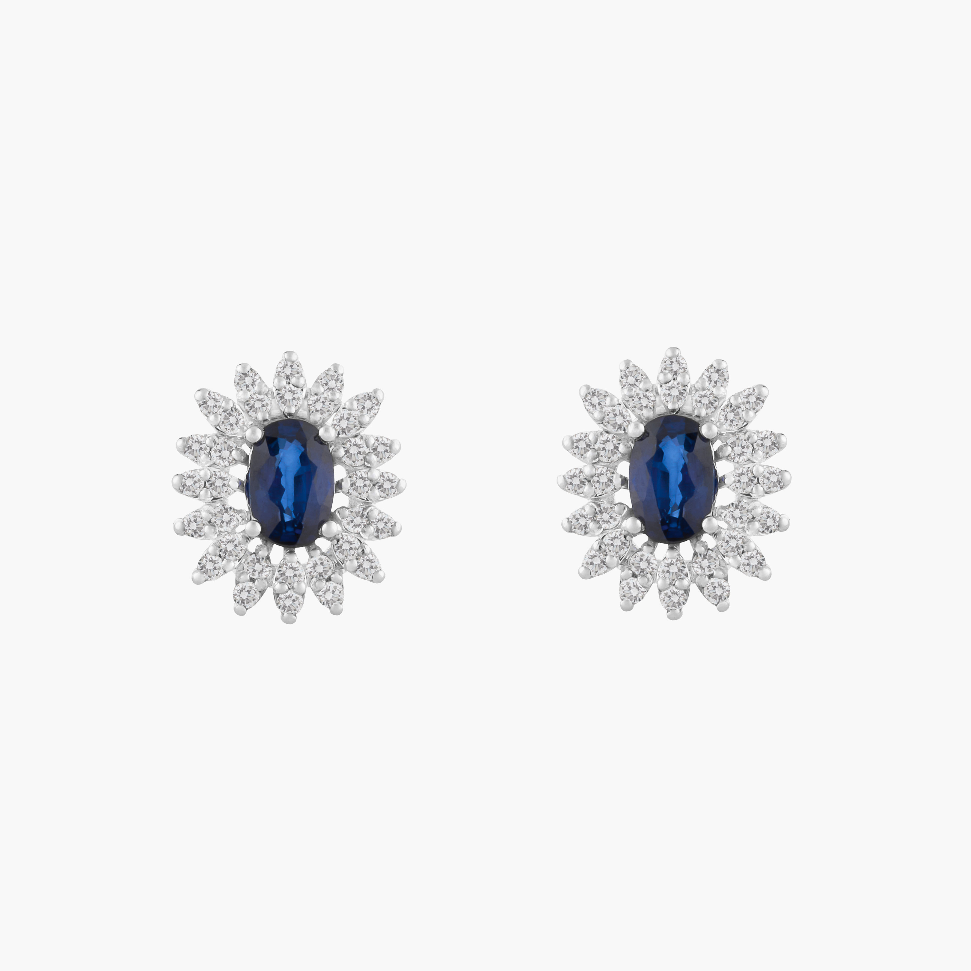 Aros en Zafiros Con Racimo Diamantes 1