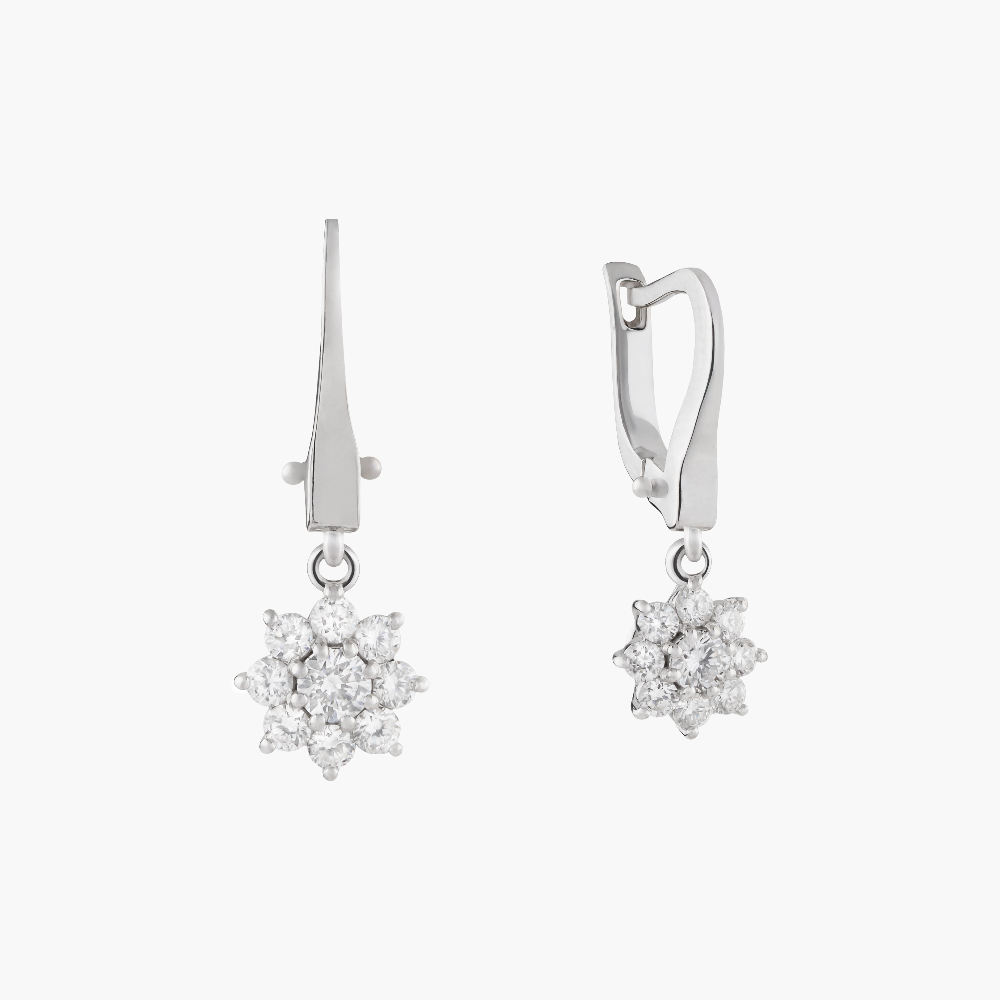 Pendientes Diamantes Pavé en Flor 2