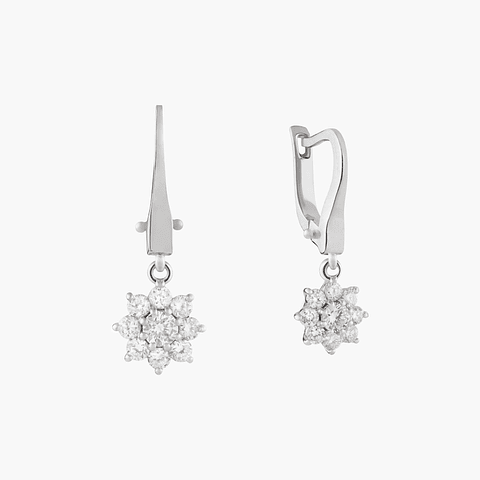 Pendientes Diamantes Pavé en Flor