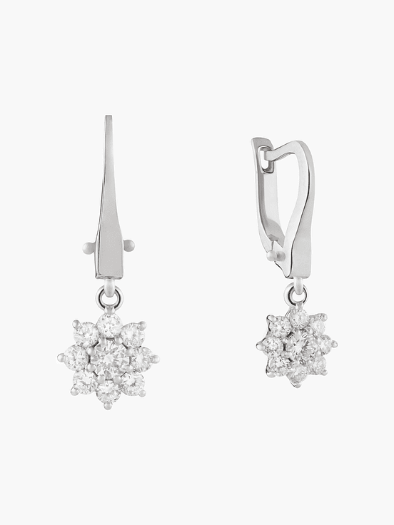 Pendientes Diamantes Pavé en Flor 2