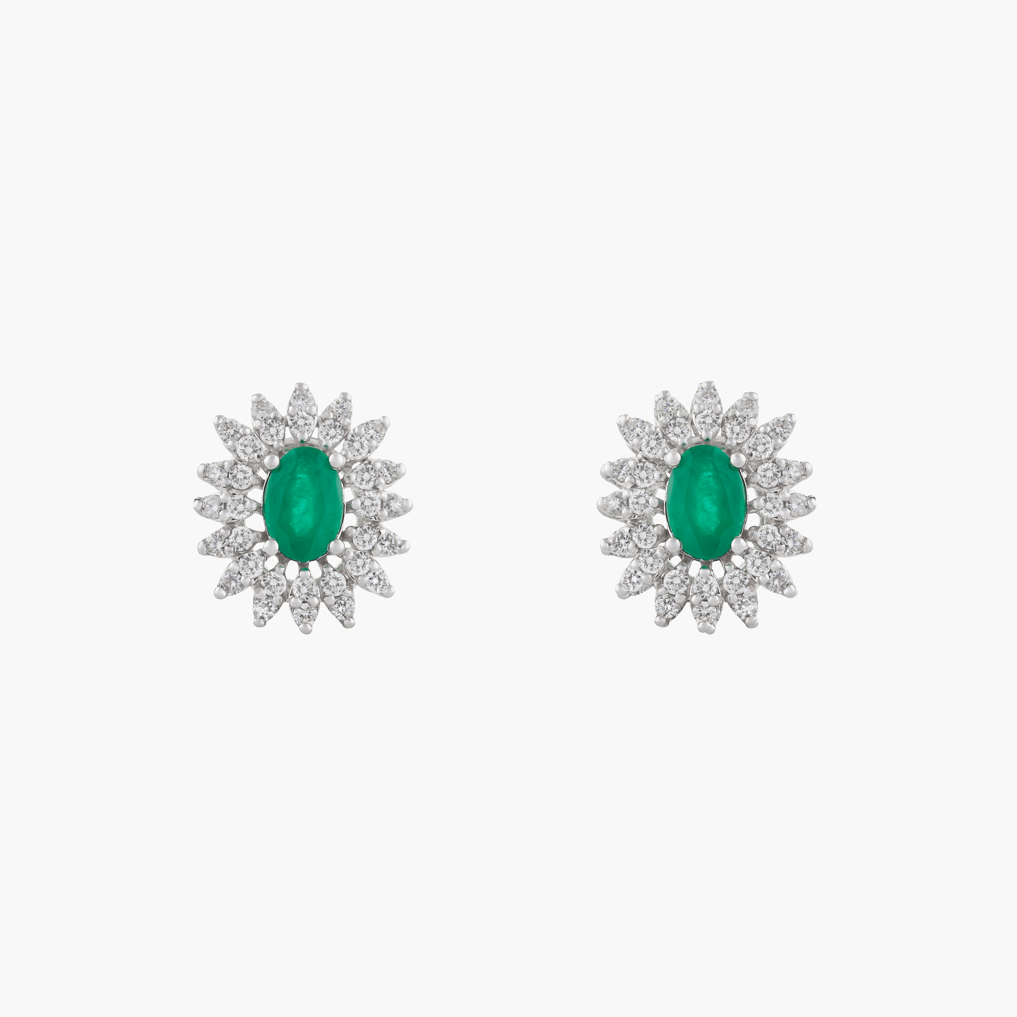 Aros  Esmeraldas Con Racimo Diamantes 1