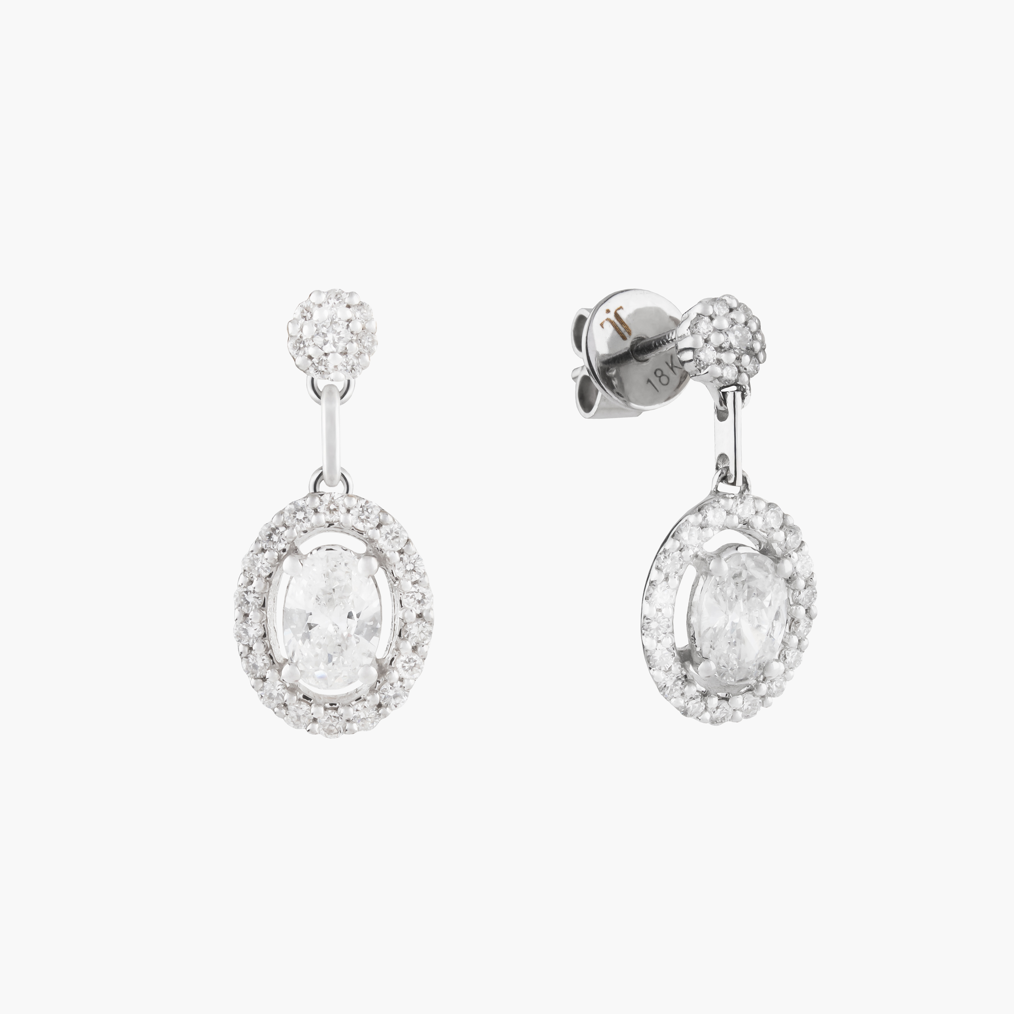 Pendientes Diamante Ovalados En Halo 2