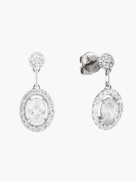 Pendientes Diamante Ovalados En Halo 2