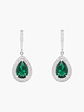 Pendientes Gotas Verde Intenso Con  Diamantes - Miniatura 1