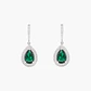 Pendientes Gotas Verde Intenso Con  Diamantes - Miniatura 1