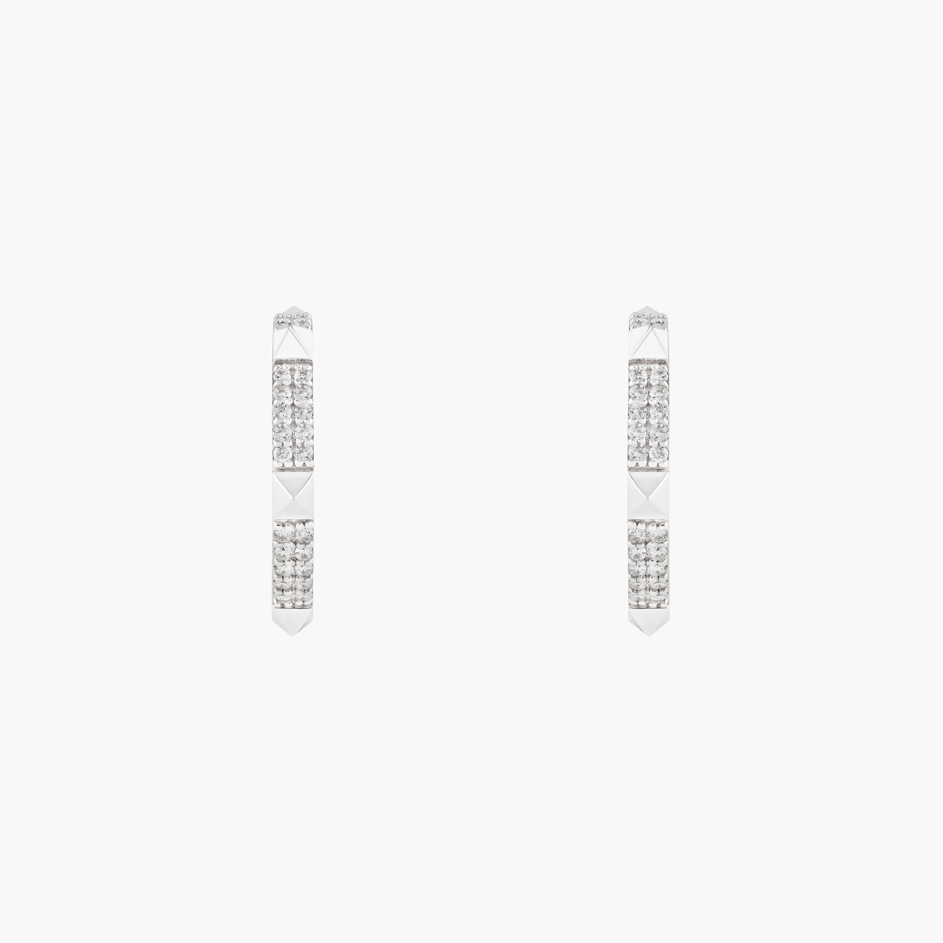 Argollas Diamante Pave Con Piramides 1