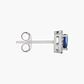 Aros Zafiro Corazon Con Diamantes - Miniatura 3
