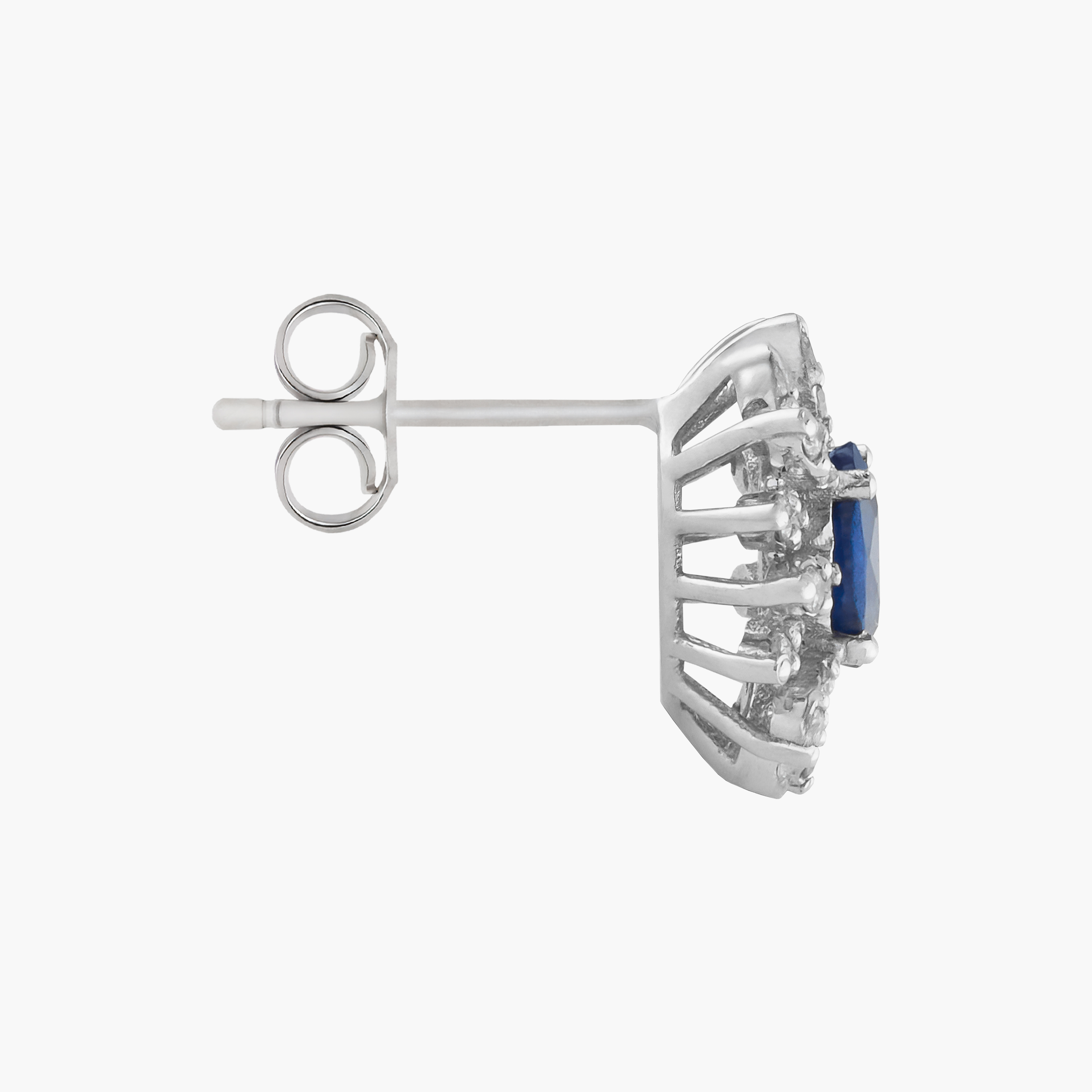 Aros en Zafiros Con Racimo Diamantes 3