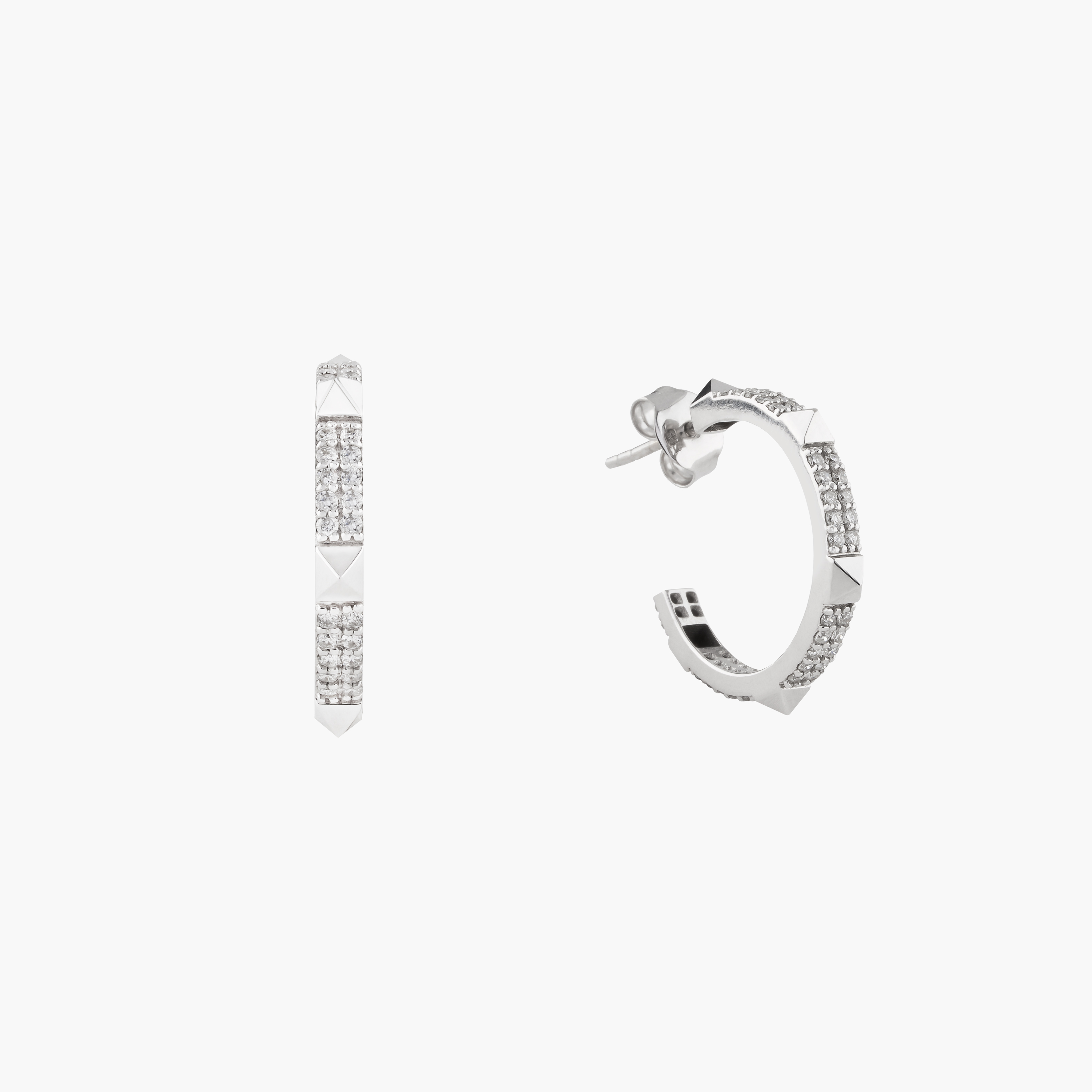 Argollas Diamante Pave Con Piramides 2
