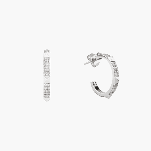 Argollas Diamante Pave Con Piramides