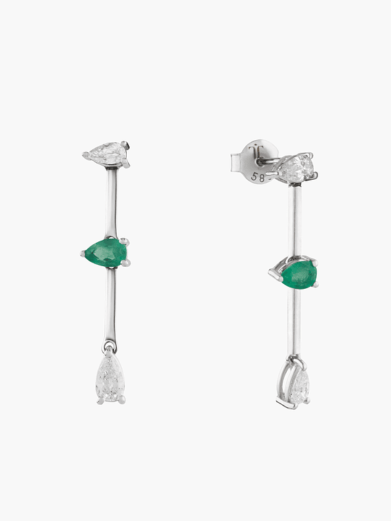 Pendientes Diamantes-Esmeralda Intercaladas 2