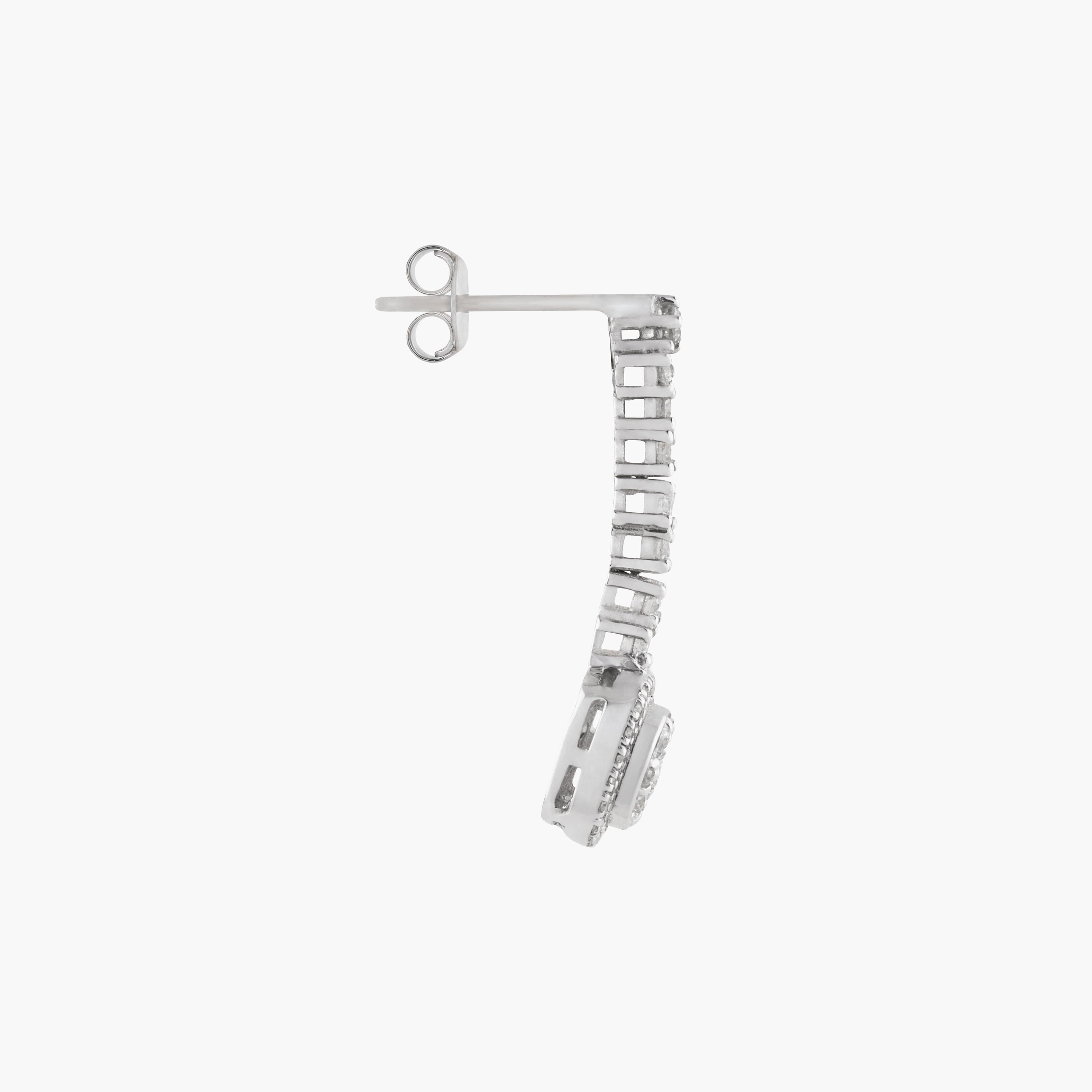 Pendientes Largos Con Diamantes Cuadrados 3