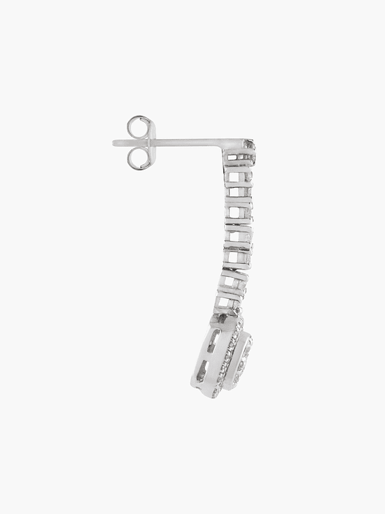 Pendientes Largos Con Diamantes Cuadrados 3