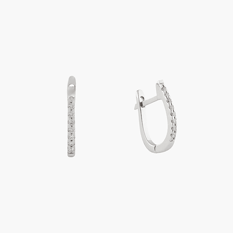 Argollas Ovalada Pettite Con Diamantes