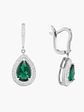 Pendientes Gotas Verde Intenso Con  Diamantes - Miniatura 2
