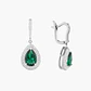 Pendientes Gotas Verde Intenso Con  Diamantes - Miniatura 2