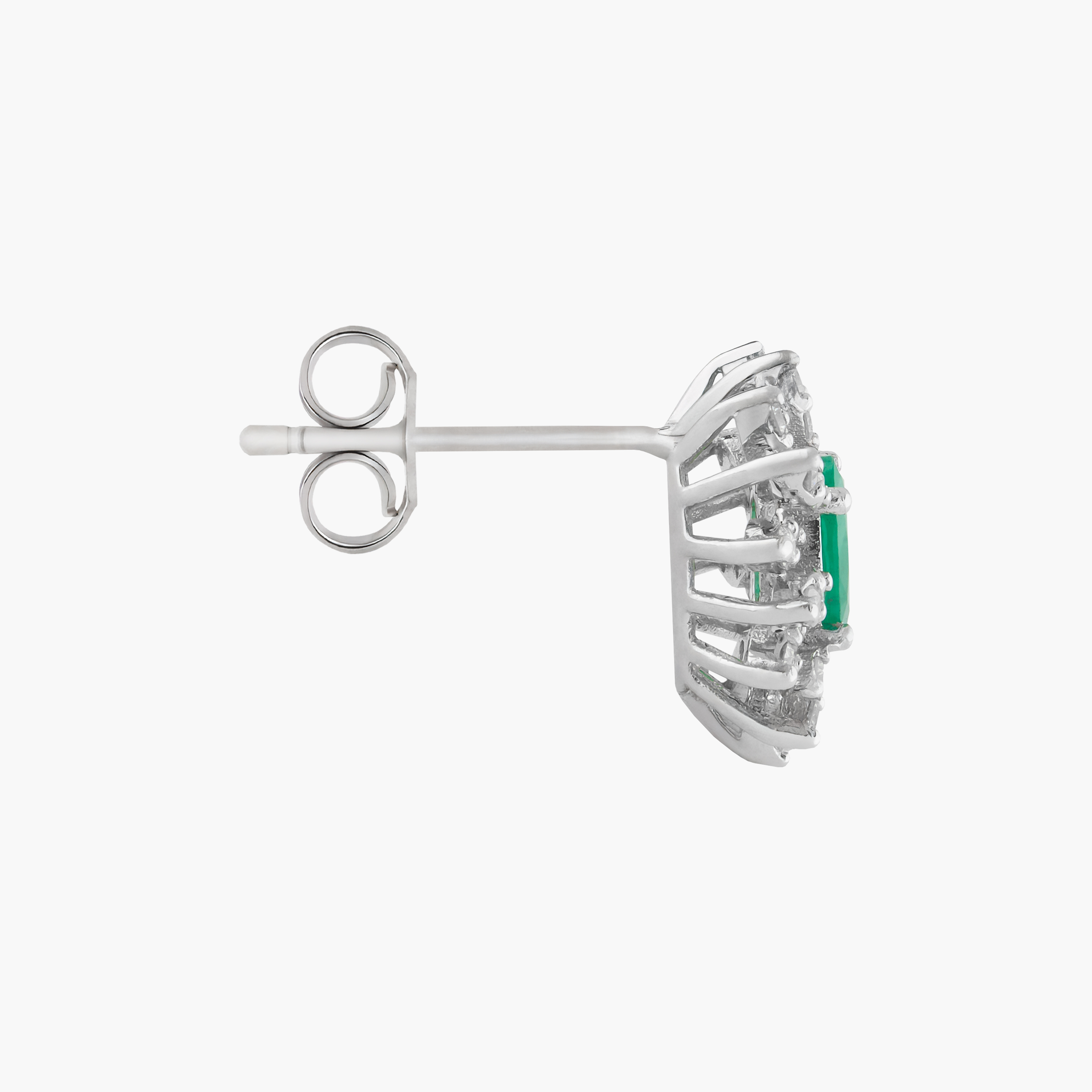 Aros  Esmeraldas Con Racimo Diamantes 3