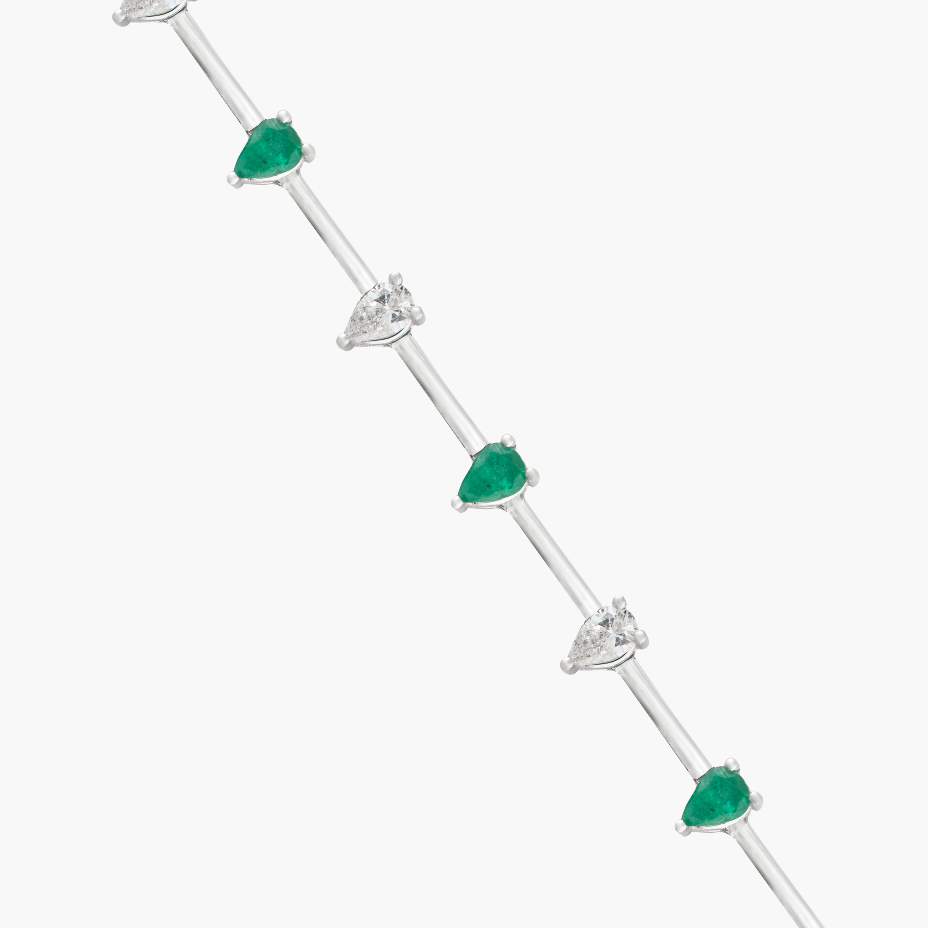 Pulsera  Diamantes-Esmeraldas Intercaladas 1
