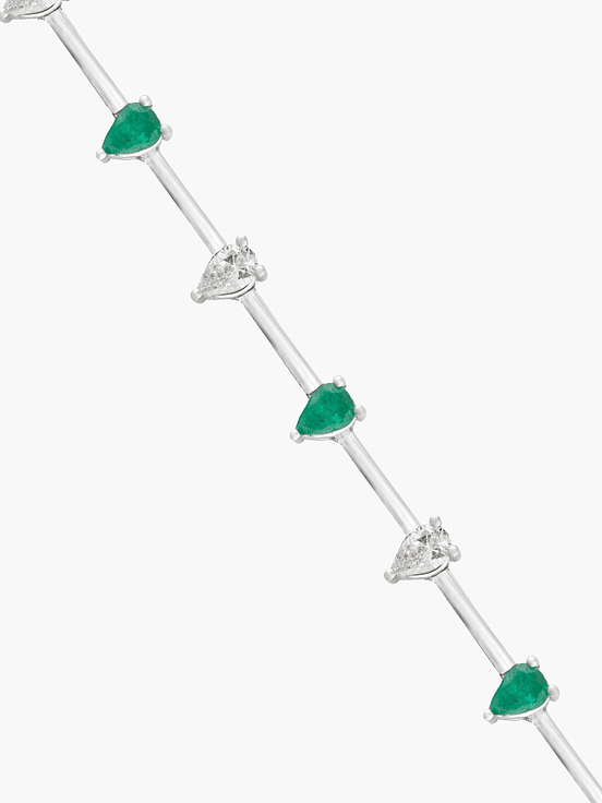 Pulsera  Diamantes-Esmeraldas Intercaladas 1