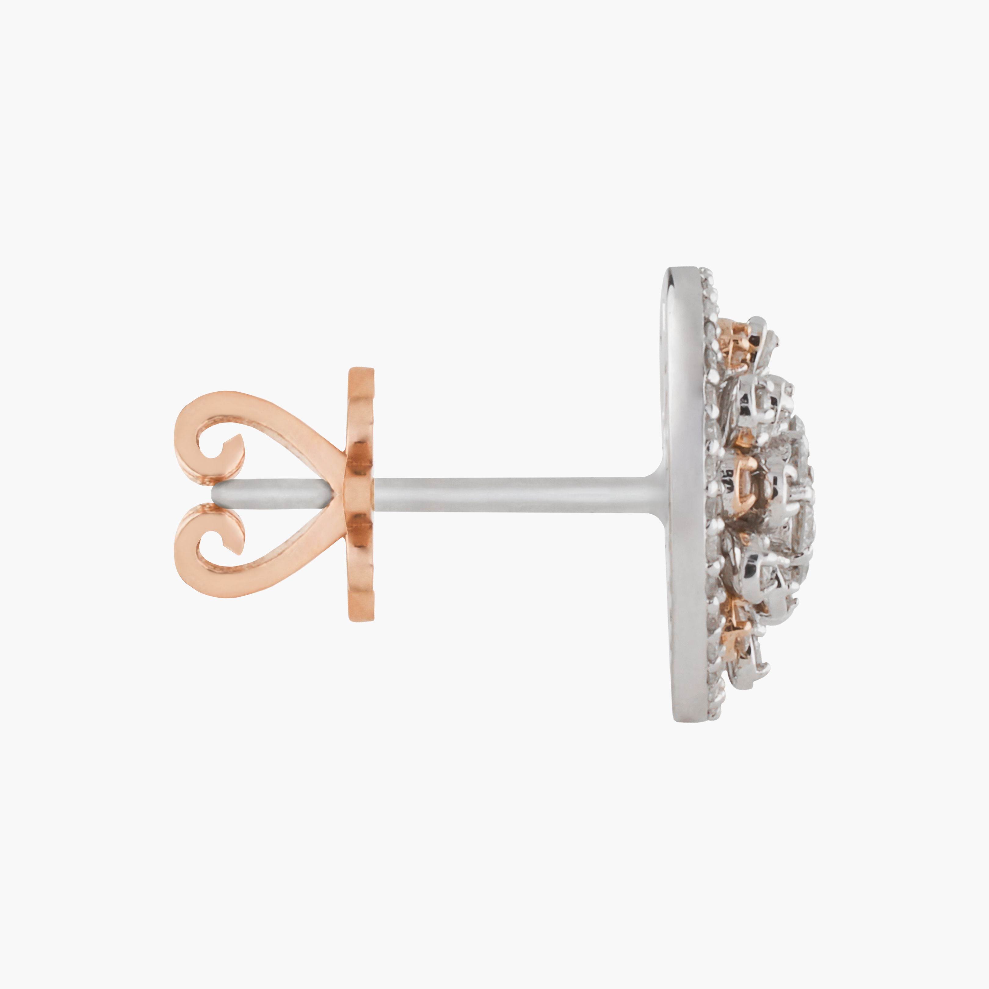 Aros Racimo  Diamantes En Oro Blanco- Rosa 3