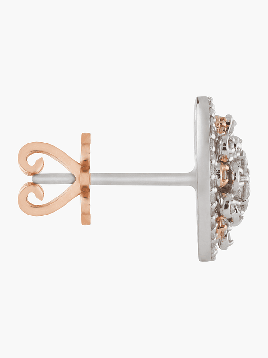 Aros Racimo  Diamantes En Oro Blanco- Rosa 3