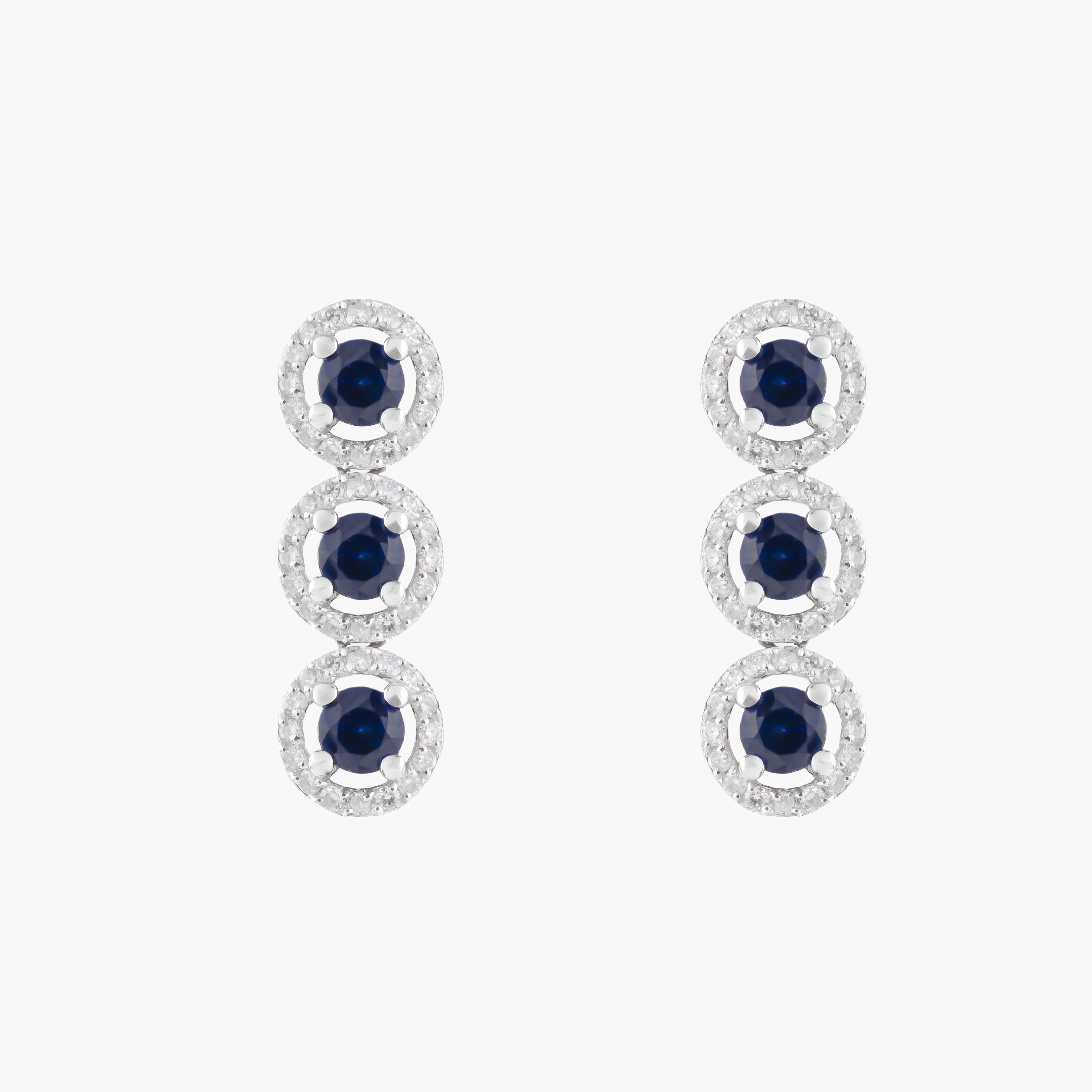 Pendientes Triologia Zafiros  Diamantes 1