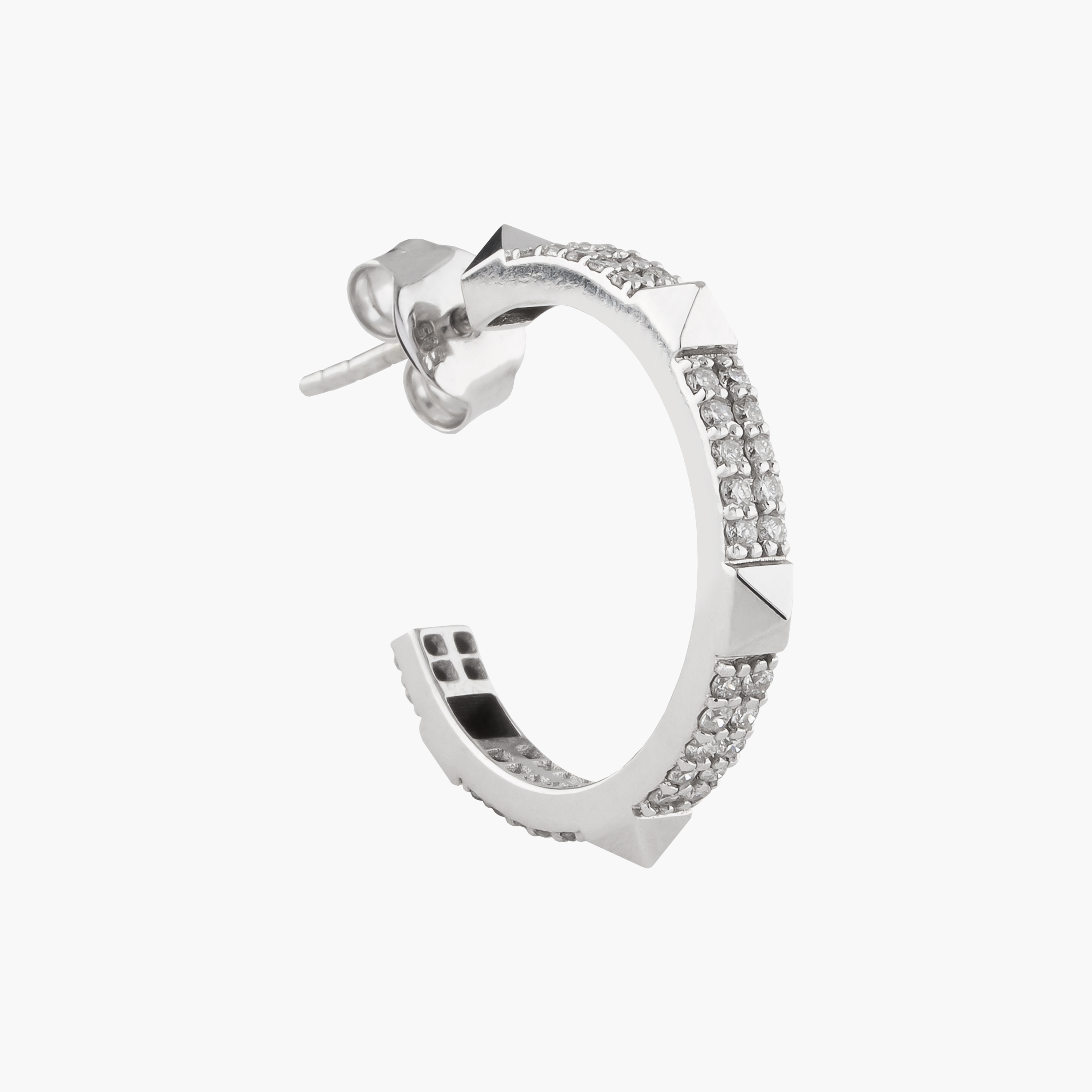 Argollas Diamante Pave Con Piramides 3