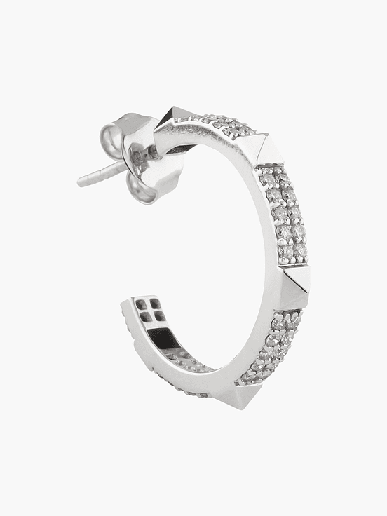 Argollas Diamante Pave Con Piramides 3