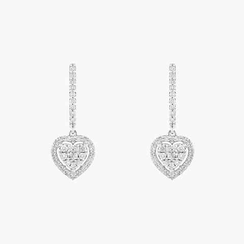 Pendientes Diamantes En Corazón