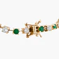 Pulsera Tenis Diamantes Intercalados Con Esmeraldas - Miniatura 2