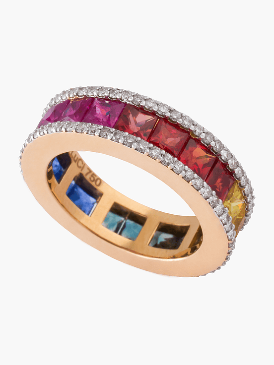 Anillo Arcoiris De Zafiros 1