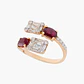 Anillo Diamantes Baguette Y Rubíes - Miniatura 1