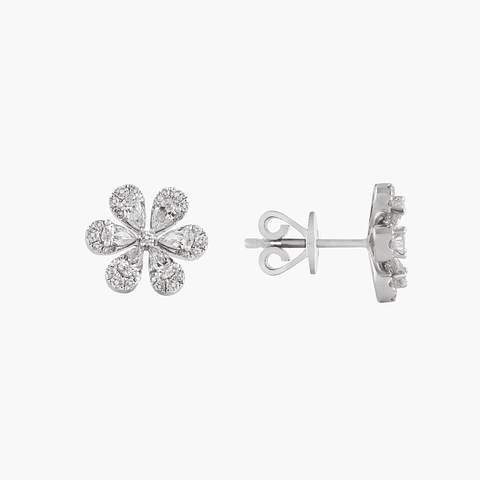 Brillo Floral Con Diamantes Pera