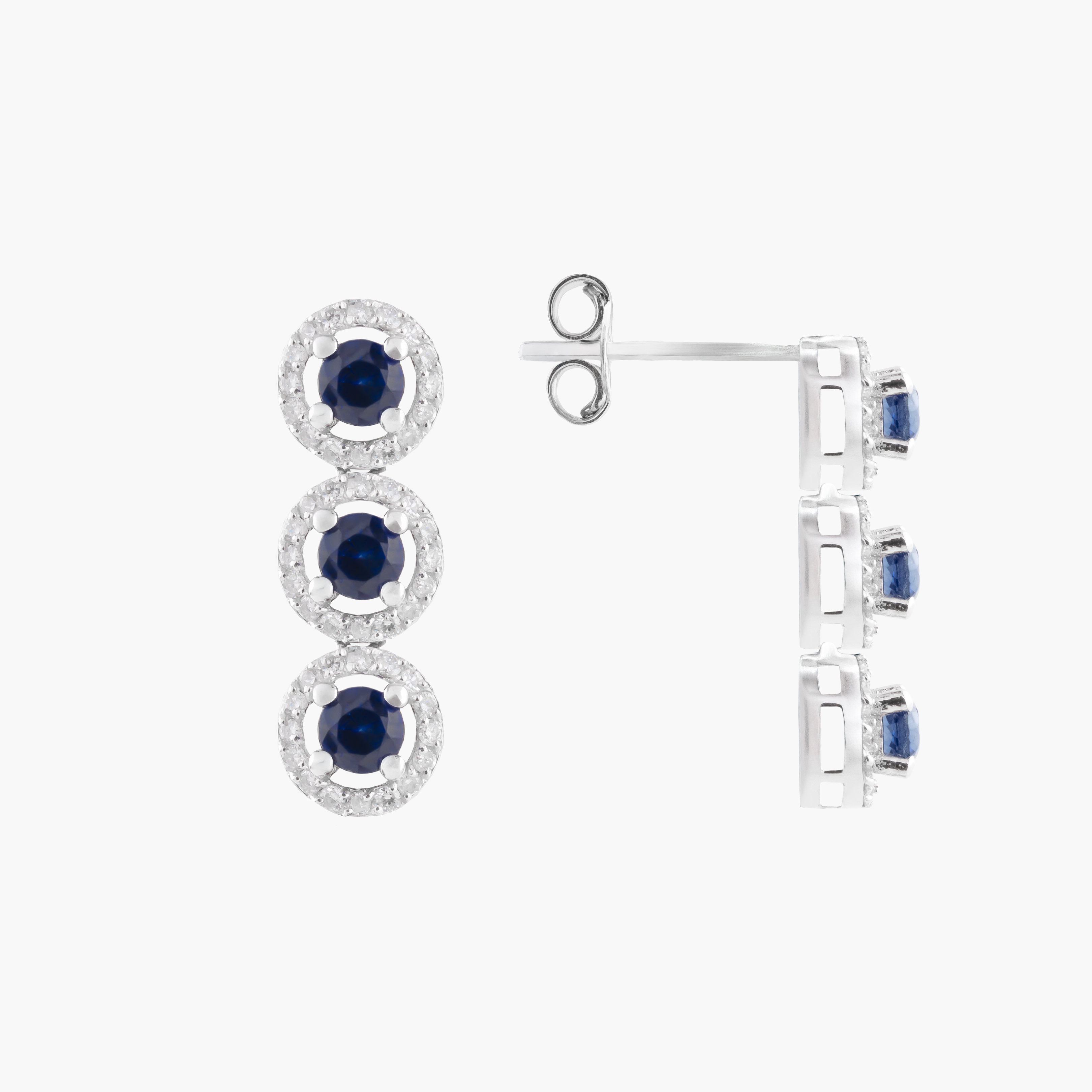 Pendientes Triologia Zafiros  Diamantes 2