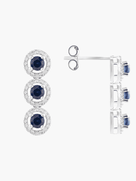 Pendientes Triologia Zafiros  Diamantes 2