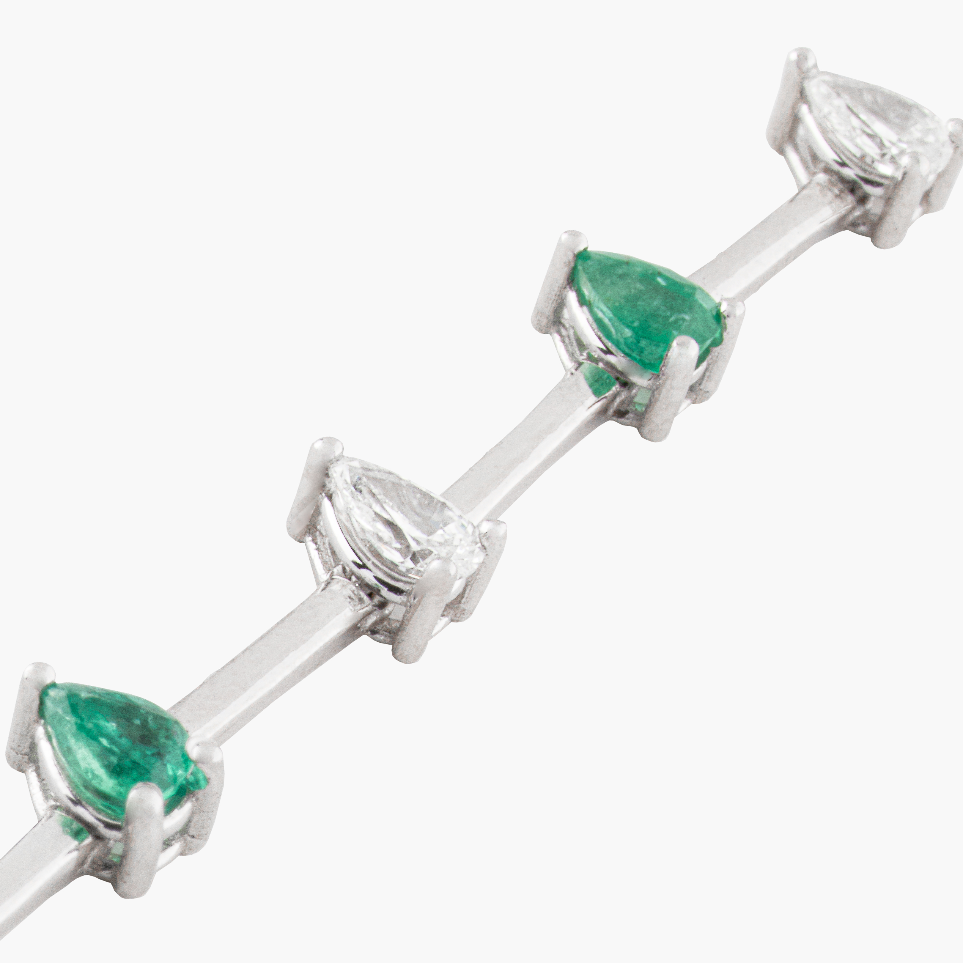 Pulsera  Diamantes-Esmeraldas Intercaladas 2