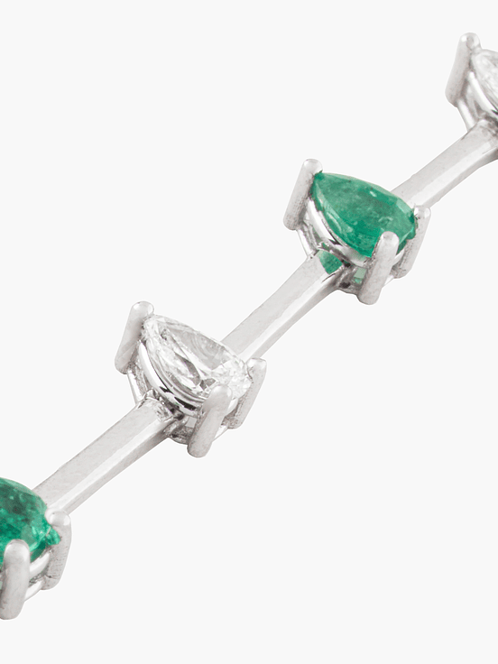 Pulsera  Diamantes-Esmeraldas Intercaladas 2
