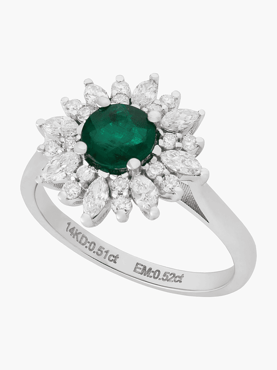 Anillo Esmeralda Y Diamantes 1