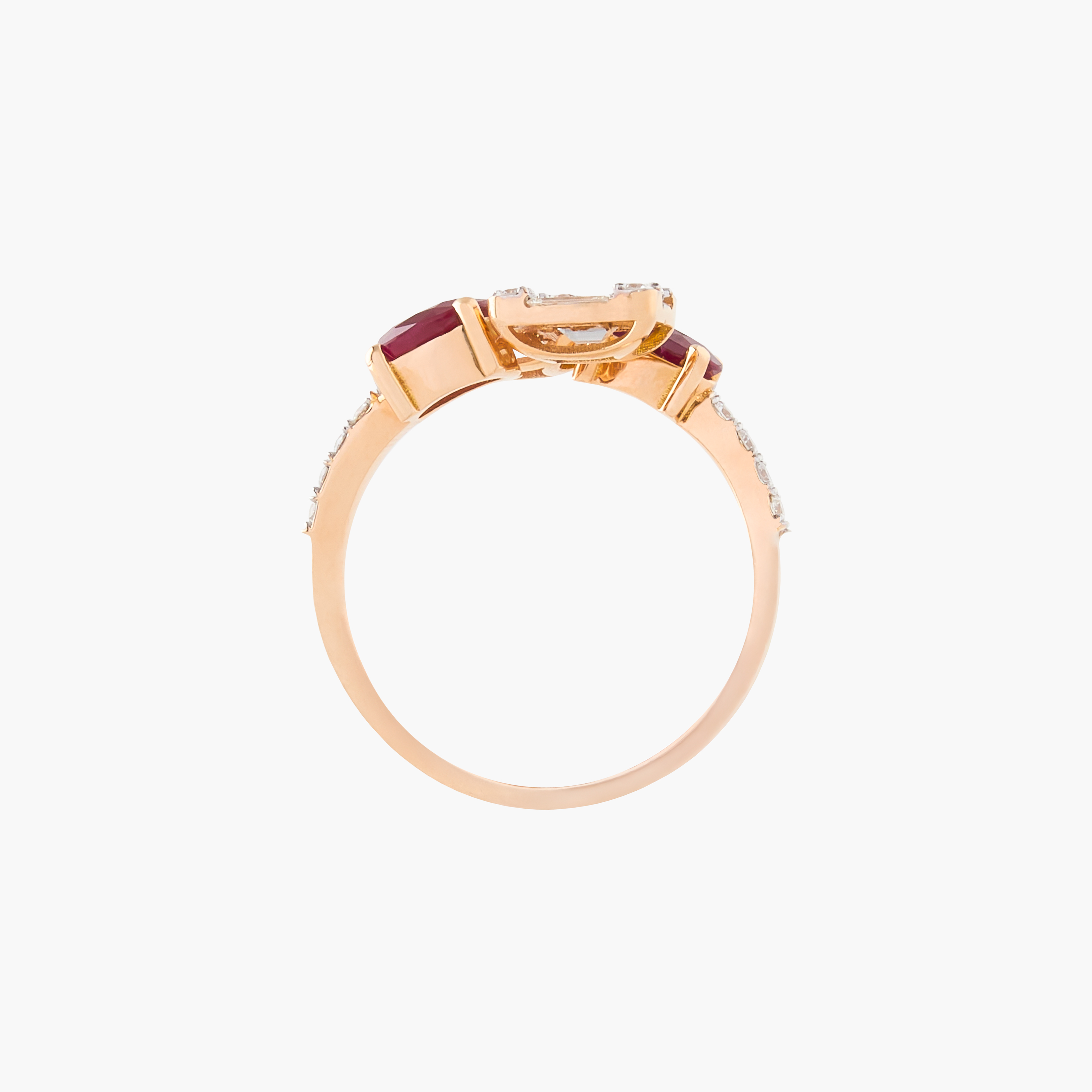Anillo Diamantes Baguette Y Rubíes 2