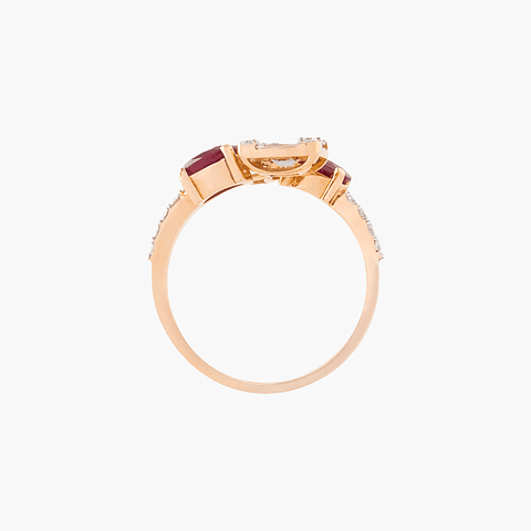 Anillo Diamantes Baguette Y Rubíes