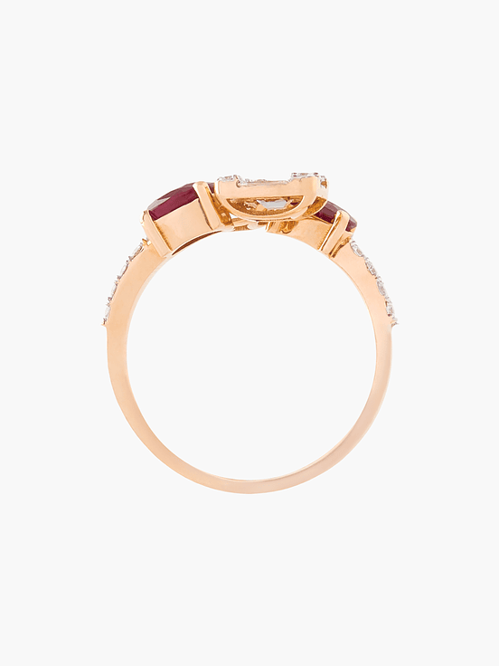 Anillo Diamantes Baguette Y Rubíes 2