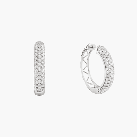 Aros Hoop En Full Diamantes