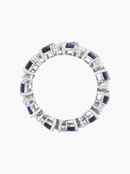 Anillo Eternidad En Diamantes Con Zafiros 2
