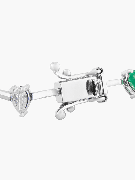Pulsera  Diamantes-Esmeraldas Intercaladas 3