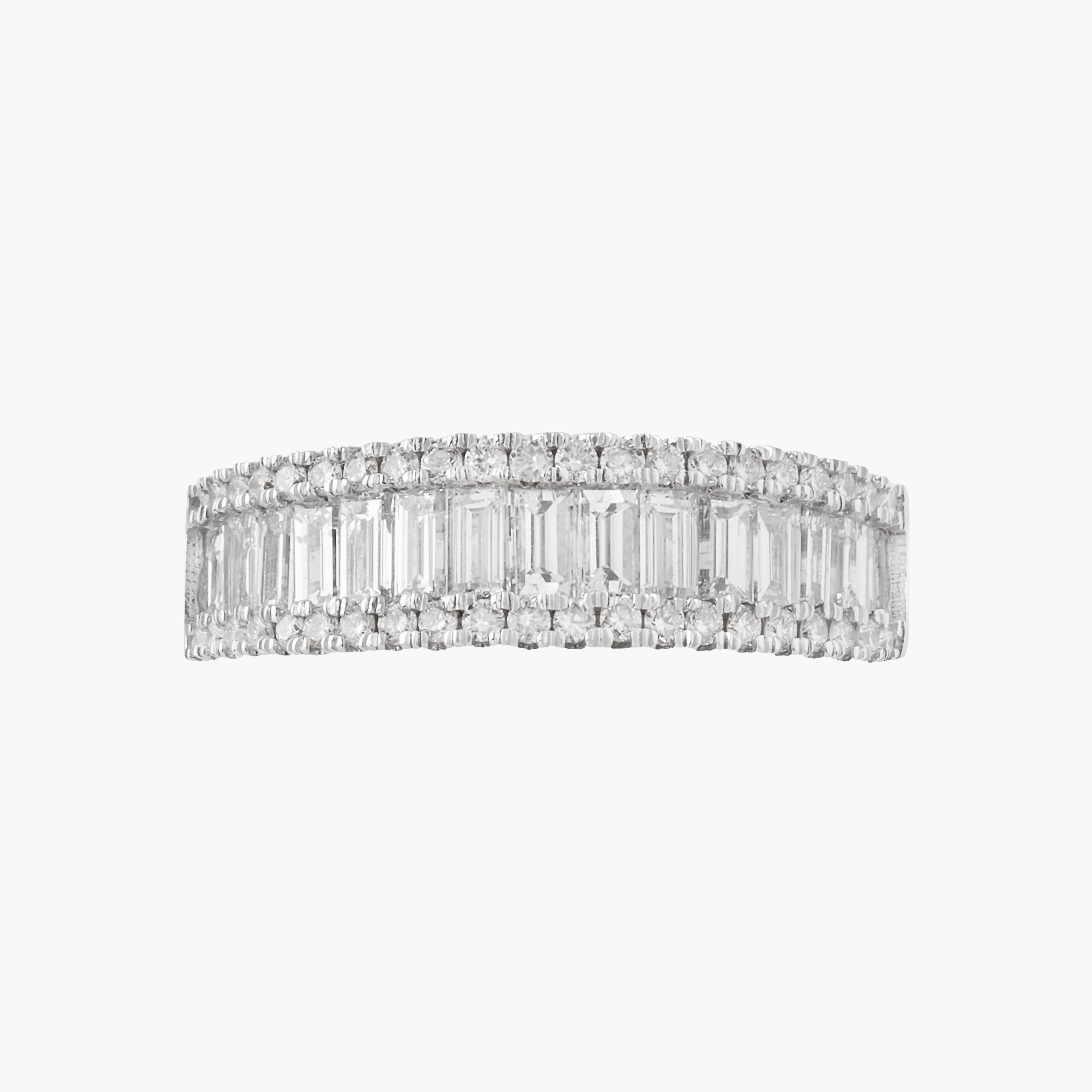 Anillo Diamantes En Baguete Bisel 3