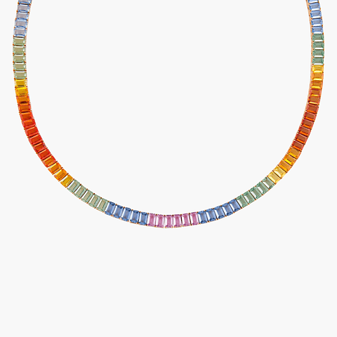 Collar Arcoiris De Zafiros